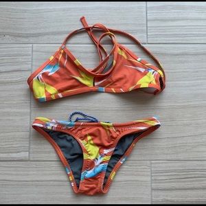 Jolyn Clothing Orange and Yellow Bikini